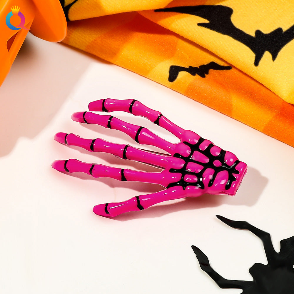 Wholesale Halloween Horror Ghost Claw Skeleton Hand Side Hair Clips